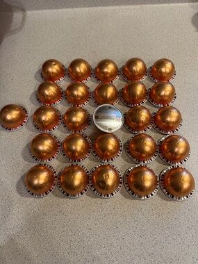 Nespresso Vertuo Medium Decaf Metallic Copper Espresso Capsules Set